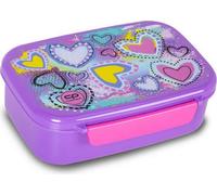 Sac à déjeuner Foodyx élégant avec compartiment à cœurs pastel - Parfait pour un petit déjeuner sain et des collations dans le sac d'école