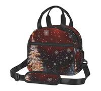 Sac à déjeuner fourre-tout avec imprimé de Noël pour homme et femme, sac isotherme pour l'école, le pique-nique, le travail en plein air