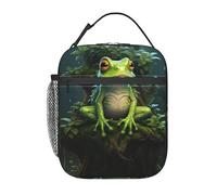 Sac à déjeuner fourre-tout élégant et portable avec imprimé grenouille et arbre de paix, polyvalent, toutes saisons, pique-nique, travail, école