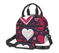 Sac à déjeuner « Happy Valentine's Day » pour homme et femme, boîte à déjeuner isotherme pour adulte, sac fourre-tout réutilisable, grande capacité, étanche pour le travail, les voyages, le bureau