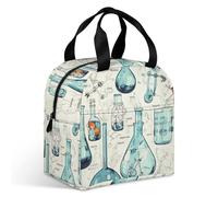 Sac à déjeuner imprimé chimie pour adulte, sac fourre-tout isotherme étanche avec fermeture éclair et plusieurs poches, grande capacité pour bureau, travail, pique-nique