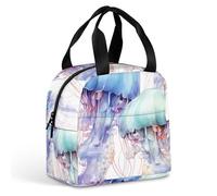 Sac à déjeuner isotherme 3D en forme de méduse pour homme et femme, étanche, résistant aux taches, réutilisable, sac fourre-tout pour le travail, les voyages, l'extérieur