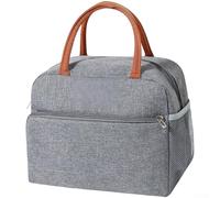 Sac à déjeuner isotherme à quatre couches en tissu Oxford imperméable et thermique en feuille d'aluminium pour garder les repas chauds ou froids spacieux, 27 x 16 x 23 cm, portable pour double