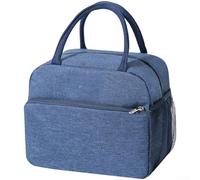 Sac à déjeuner isotherme avec doublure imperméable en tissu Oxford renforcé et fermeture éclair rapide (bleu marine)