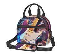 Sac à déjeuner isotherme avec imprimé de guitare électrique magique pour homme et femme, sac isotherme pour l'école, le pique-nique, le travail en plein air