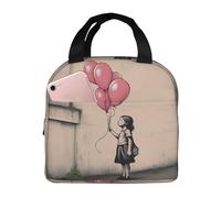 Sac à déjeuner isotherme avec inscription « There is Always Hope and Girl with Balloons » - Sac de travail - Sac de rangement pour le camping