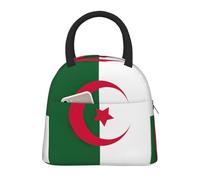 Sac à déjeuner isotherme avec motif drapeau de l'Algérie - Portable - Étanche - Réutilisable - Pour le travail, l'école, le pique-nique - Pour garçons et filles