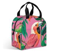 Sac à déjeuner isotherme avec oiseaux tropicaux et feuilles de grande capacité, étanche pour homme et femme, sac isotherme portable pour bureau, voyage et pique-nique
