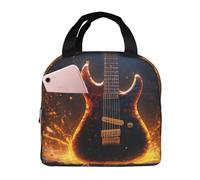 Sac à déjeuner isotherme avec poche avant pour le travail et le pique-nique Motif guitare électrique