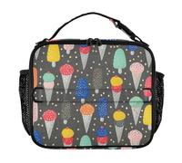 Sac à déjeuner isotherme avec poignée pour enfants - Motif dessin animé - Couleur mignonne - Résistant à l'eau - Extensible - Rectangulaire - Pour l'école et le collège