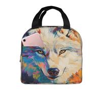Sac à déjeuner isotherme avec un regard de loup, durable et élégant avec une feuille d'aluminium épaisse, sac à déjeuner entièrement isotherme pour homme et femme.