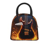 Sac à déjeuner isotherme élégant et léger avec imprimé guitare électrique pour le travail, l'école, le pique-nique