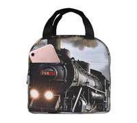 Sac à déjeuner isotherme en forme de train à vapeur pour homme et femme - Réutilisable - Portable - Étanche - Avec poche avant - Pour voyage, pique-nique, bureau, travail