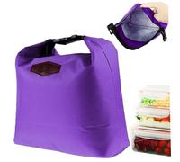 Sac à déjeuner isotherme en nylon imperméable avec fermeture éclair, boîte à déjeuner thermique portable réutilisable pour le bureau, l'école, le travail, le pique-nique, l'extérieur et les femm