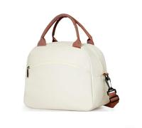 Sac à déjeuner isotherme en tissu Oxford avec volume de 9,5 l et poche avant dédiée pour ranger des ustensiles ou des accessoires (blanc)