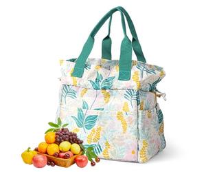 Sac à déjeuner isotherme - Fourre-tout réutilisable avec cordon de serrage, refroidisseur thermique | Guide de tranchage de perles en Polyester, outil manuel professionnel de tranchage des aliments av