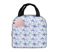 Sac à déjeuner isotherme imprimé requin et méduse, boîte à déjeuner pour hommes et femmes, sac isotherme réutilisable et étanche, grande capacité, fourre-tout pour le bureau, le travail, les pique-