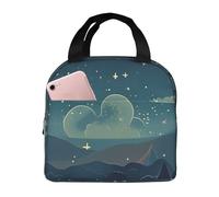 Sac à déjeuner isotherme Magical Nights pour homme et femme - Réutilisable - Portable - Étanche - Avec poche avant - Pour voyage, pique-nique, bureau, travail
