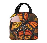 Sac à déjeuner isotherme Monarch Butterflies pour homme et femme, réutilisable, portable, étanche, avec poche avant pour voyage, pique-nique, bureau, travail