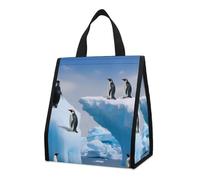 Sac à déjeuner isotherme Penguins On The Iceberg pour homme et femme, grand sac d'épicerie réutilisable, grand sac isotherme étanche et pliable pour le travail, le camping, le pique-nique