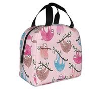Sac à déjeuner isotherme pliable avec imprimé paresseux coquins pour repas, collations, boissons, garçons, filles, adolescents, pique-niques