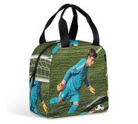 Sac à déjeuner isotherme portable avec poignée, étanche, réutilisable, pour le travail, le pique-nique, les voyages - Motif football en position de gardien de but