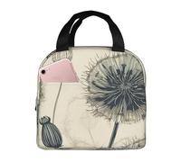 Sac à déjeuner isotherme portable vintage avec doublure en feuille d'aluminium, grand tissu Oxford isotherme