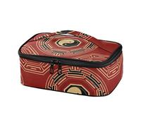 Sac à déjeuner isotherme pour adulte Motif Bagua de culture chinoise Rouge