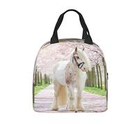 Sac à déjeuner isotherme pour enfants et adultes Motif cheval blanc