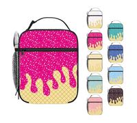 Sac à déjeuner isotherme pour fille et garçon - Grand sac isotherme pour boîte à déjeuner avec poche à couverts - Boîte à déjeuner portable pour homme et femme - Petit sac isotherme pour pique-nique