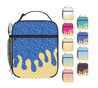 Sac à déjeuner isotherme pour fille et garçon - Grand sac isotherme pour boîte à déjeuner avec poche à couverts - Boîte à déjeuner portable pour homme et femme - Petit sac isotherme pour pique-nique