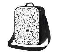 Sac à déjeuner isotherme pour homme et femme - Boîte à déjeuner amusante avec imprimé symbole mathématique pour homme et femme - Petit sac fourre-tout léger avec sangle réglable