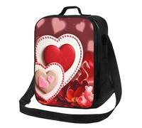 Sac à déjeuner isotherme pour homme et femme, boîte à déjeuner Happy Valentine's Day pour bureau, travail, pique-nique, sacs isothermes étanches avec bandoulière pour adultes, sacs à repas