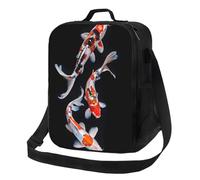 Sac à déjeuner isotherme pour homme et femme, boîte à déjeuner isotherme pour homme et femme, tricolore koï, trio de sangles, sac fourre-tout haute capacité pour le travail avec bandoulière réglable