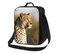 Sac à déjeuner isotherme pour homme et femme, boîte à déjeuner motif léopard sauvage pour bureau, travail, pique-nique, sacs isothermes étanches avec bandoulière pour adultes, sacs à repas