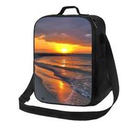 Sac à déjeuner isotherme pour homme et femme, coucher de soleil sur la lune de miel Island State Park, boîte à déjeuner pour bureau, travail, pique-nique, sacs isothermes étanches avec bandoulière