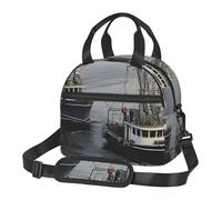 Sac à déjeuner isotherme pour homme et femme - Deux bateaux de pêche - Sac fourre-tout pour pique-nique et travail
