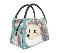 Sac à déjeuner isotherme pour homme et femme - Étanche - Sac fourre-tout thermique avec poignée - Petit sac à déjeuner isotherme - Joli hérisson de dessin animé réutilisable pour voyage
