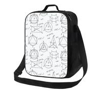 Sac à déjeuner isotherme pour homme et femme - Formule mathématique imprimée - Petit sac fourre-tout doux isotherme avec bandoulière réglable