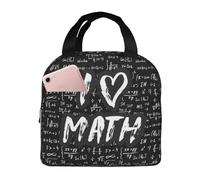 Sac à déjeuner isotherme pour homme et femme - I Love Math - Petite boîte à déjeuner souple pour homme et femme, sac isotherme tendance pour voyage, sac fourre-tout pour femme et homme