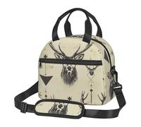 Sac à déjeuner isotherme pour homme et femme - Motif flèches de chasse et triangles - Pour l'école, le pique-nique, le travail en plein air