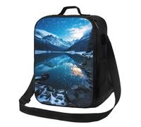 Sac à déjeuner isotherme pour homme et femme, motif lac Moraine dans une nuit d'hiver étoilée, boîte à déjeuner pour bureau, travail, pique-nique, sacs isothermes étanches avec bandoulière pour