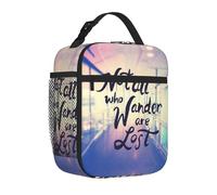 Sac à déjeuner isotherme pour homme et femme - Not All Those Who Wander Are Lost Réutilisable - Sac fourre-tout pour le bureau et le pique-nique