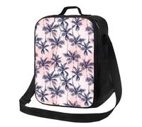 Sac à déjeuner isotherme pour homme et femme - Petite boîte à déjeuner avec bandoulière réglable - Motif palmiers tropicaux pour homme et femme - Sac fourre-tout doux isotherme pour adulte