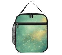 Sac à déjeuner isotherme pour homme et femme, sac isotherme réutilisable, sac fourre-tout à pois verts et dorés pour le travail