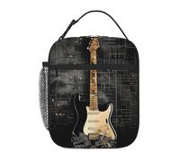 Sac à déjeuner isotherme réutilisable avec imprimé guitare électrique pour femme/homme, travail, pique-nique, école, voyage