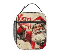 Sac à déjeuner isotherme réutilisable avec imprimé Merry Christmas pour le bureau, le travail, le pique-nique, boîte à déjeuner pour adultes