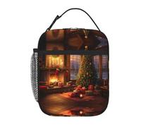 Sac à déjeuner isotherme réutilisable avec imprimé Merry Christmas pour le bureau, le travail, le pique-nique, boîte à déjeuner pour adultes
