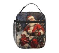Sac à déjeuner isotherme réutilisable avec imprimé Merry Christmas pour le bureau, le travail, le pique-nique, boîte à déjeuner pour adultes