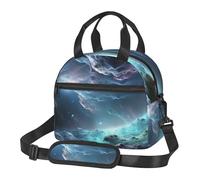 Sac à déjeuner isotherme réutilisable avec sangle réglable, grande capacité, étanche, pour homme, femme, motif univers graphique 3D pour adulte, pour travail, voyage, bureau